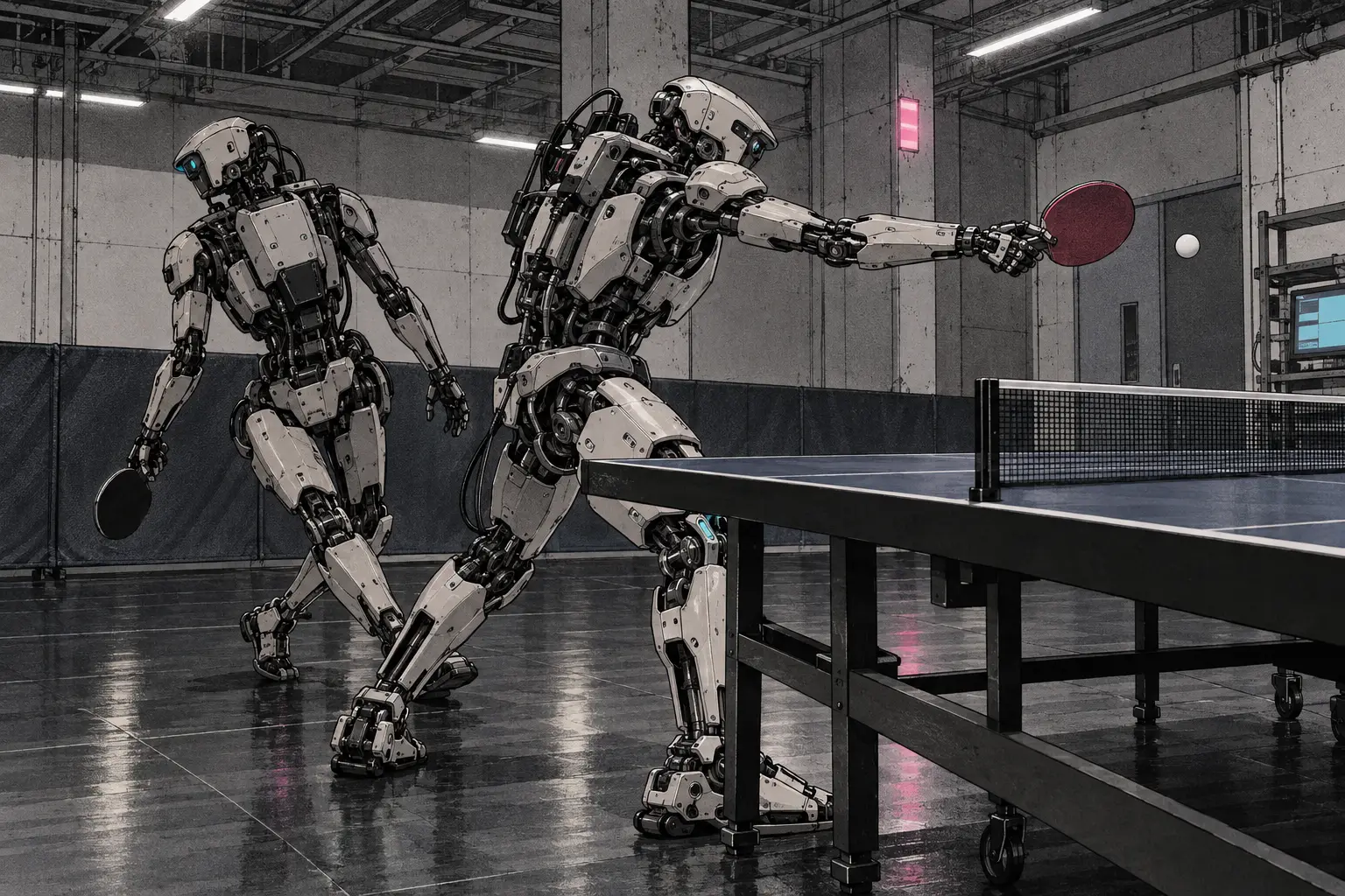 Two Humanoids Sustain More Than 10 Alternating Table-Tennis Strikes
